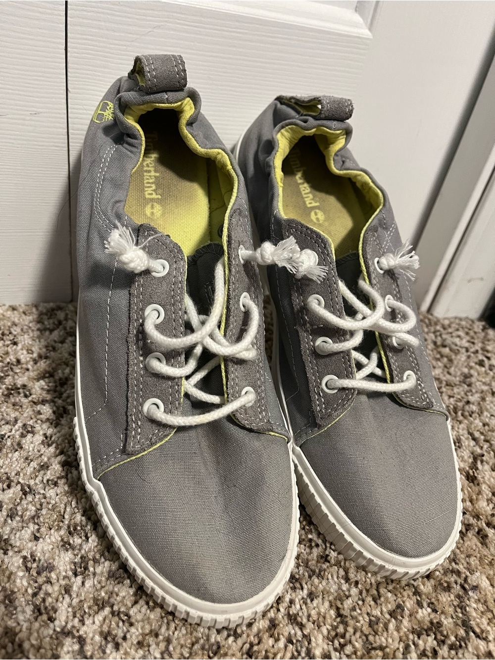 Timberland Gray Canvas Slip-On Sneakers